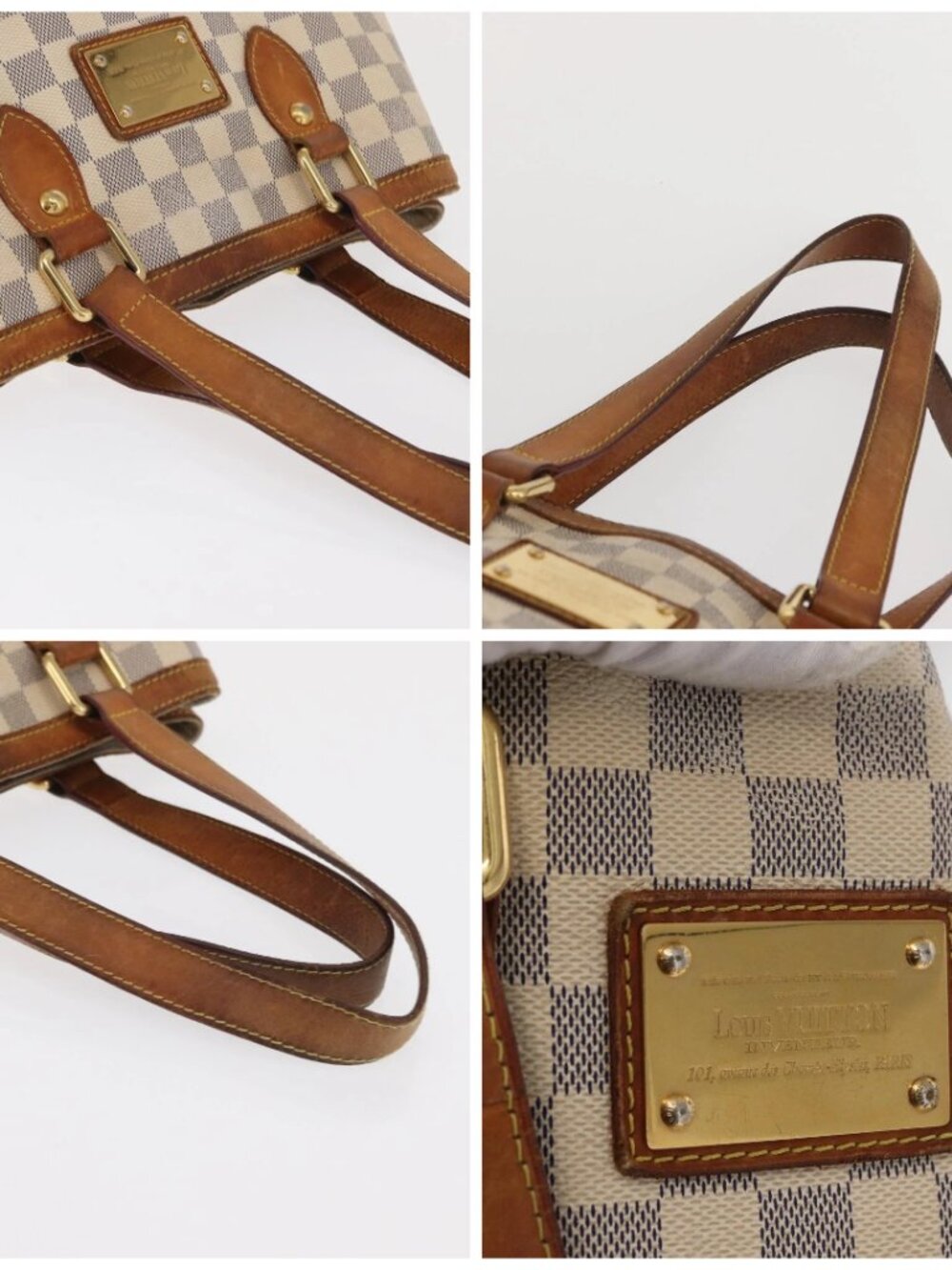 LOUIS VUITTON Damier Azur Hampstead MM Tote Bag N51206 LV Auth 169626 - Picture 16 of 16
